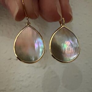 Ippolita 18k and brown shell rock candy drop earrings